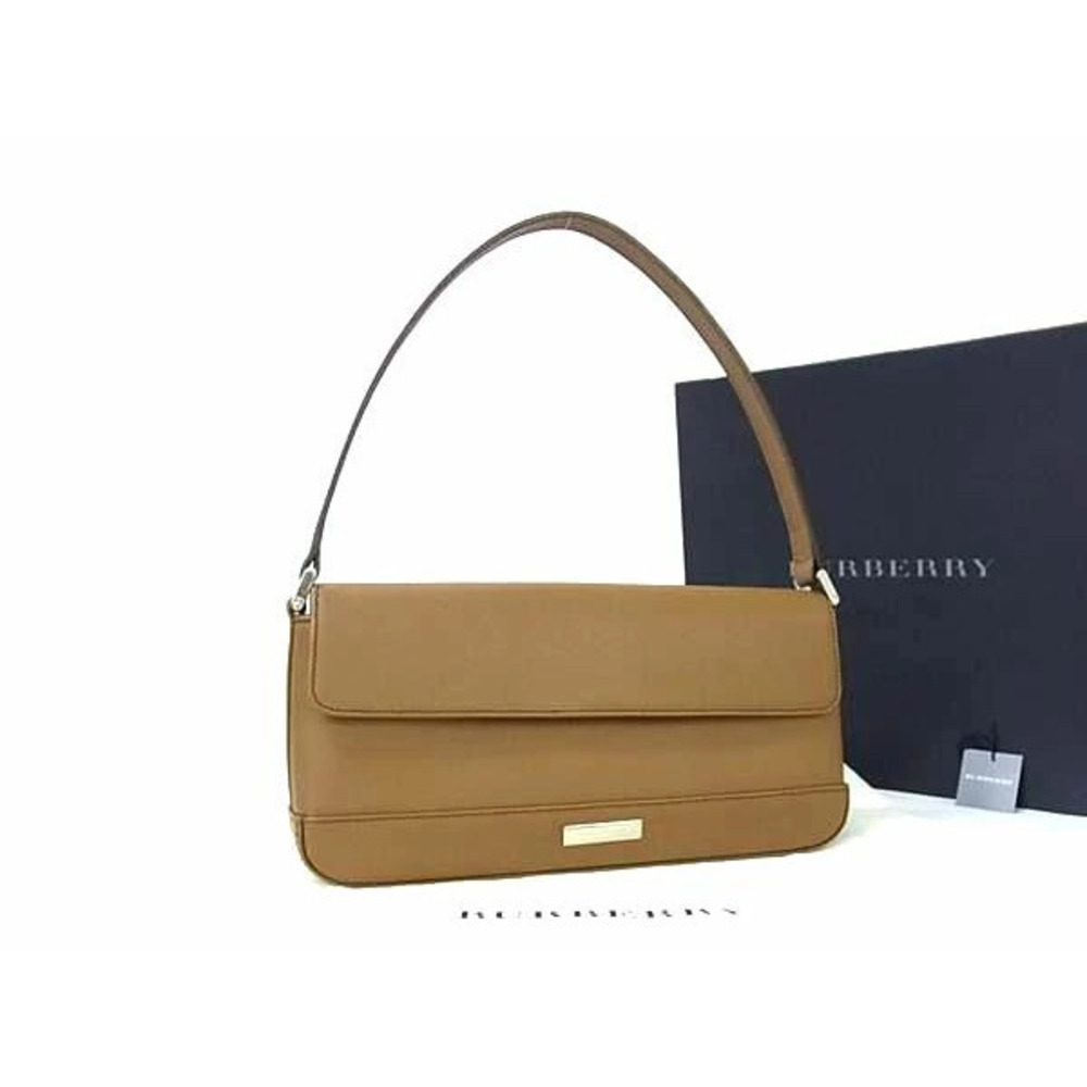 BURBERRY Leather Hobo Bag Brown